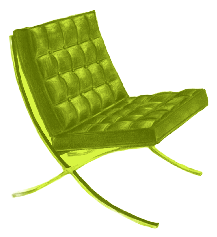 Empty chair marked Sales