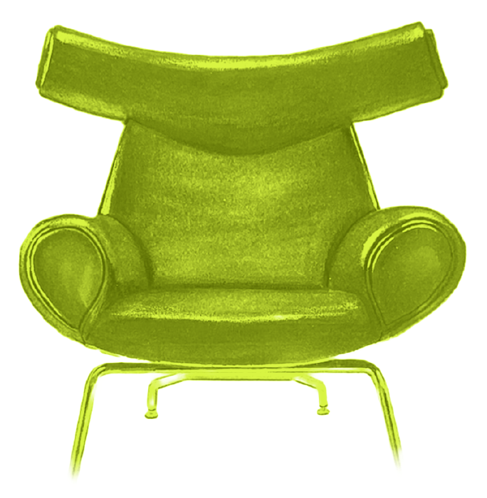 Empty chair marked Product